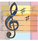 treble cleff on a staff